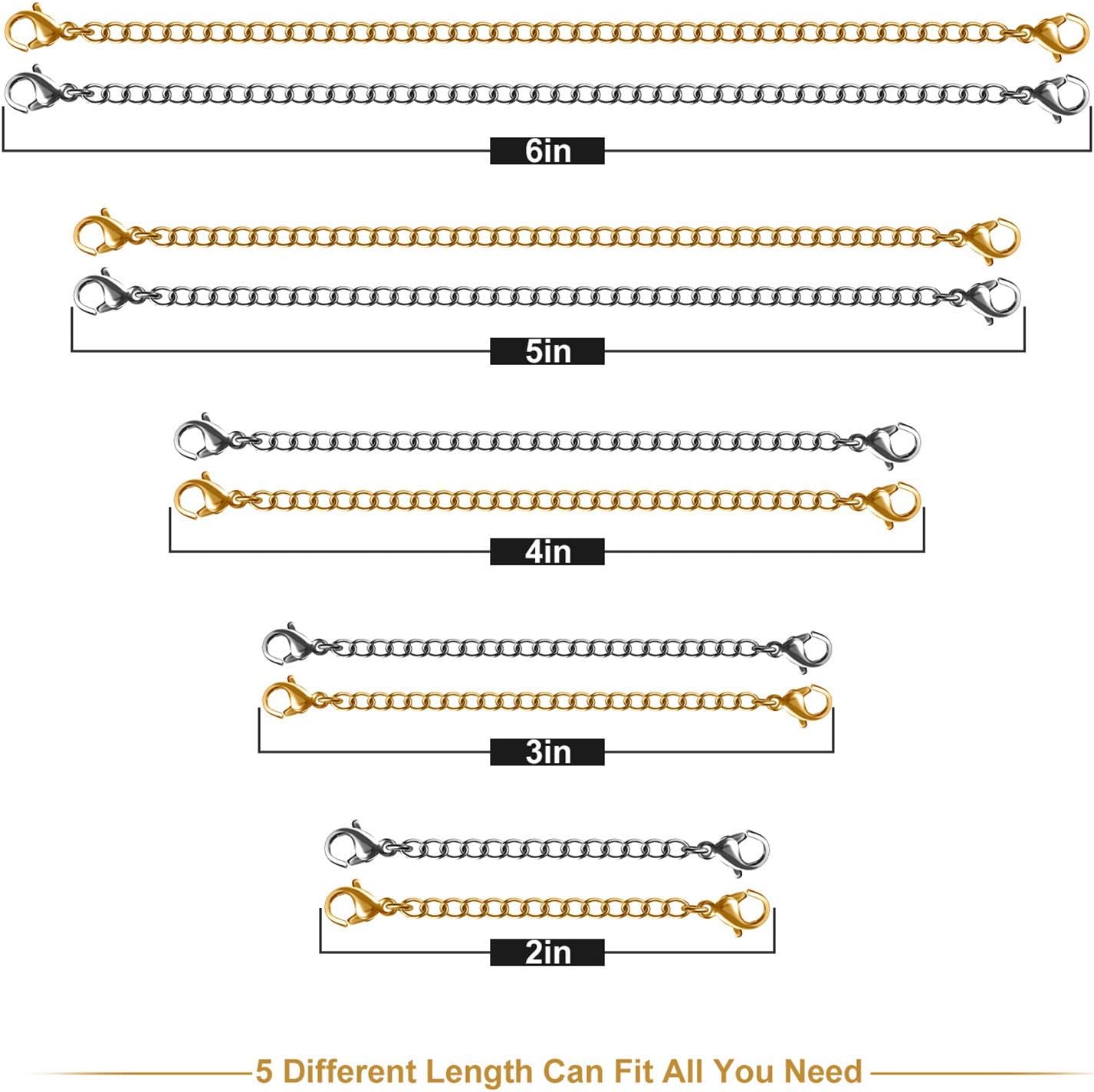 Necklace Extenders, Stainless Steel