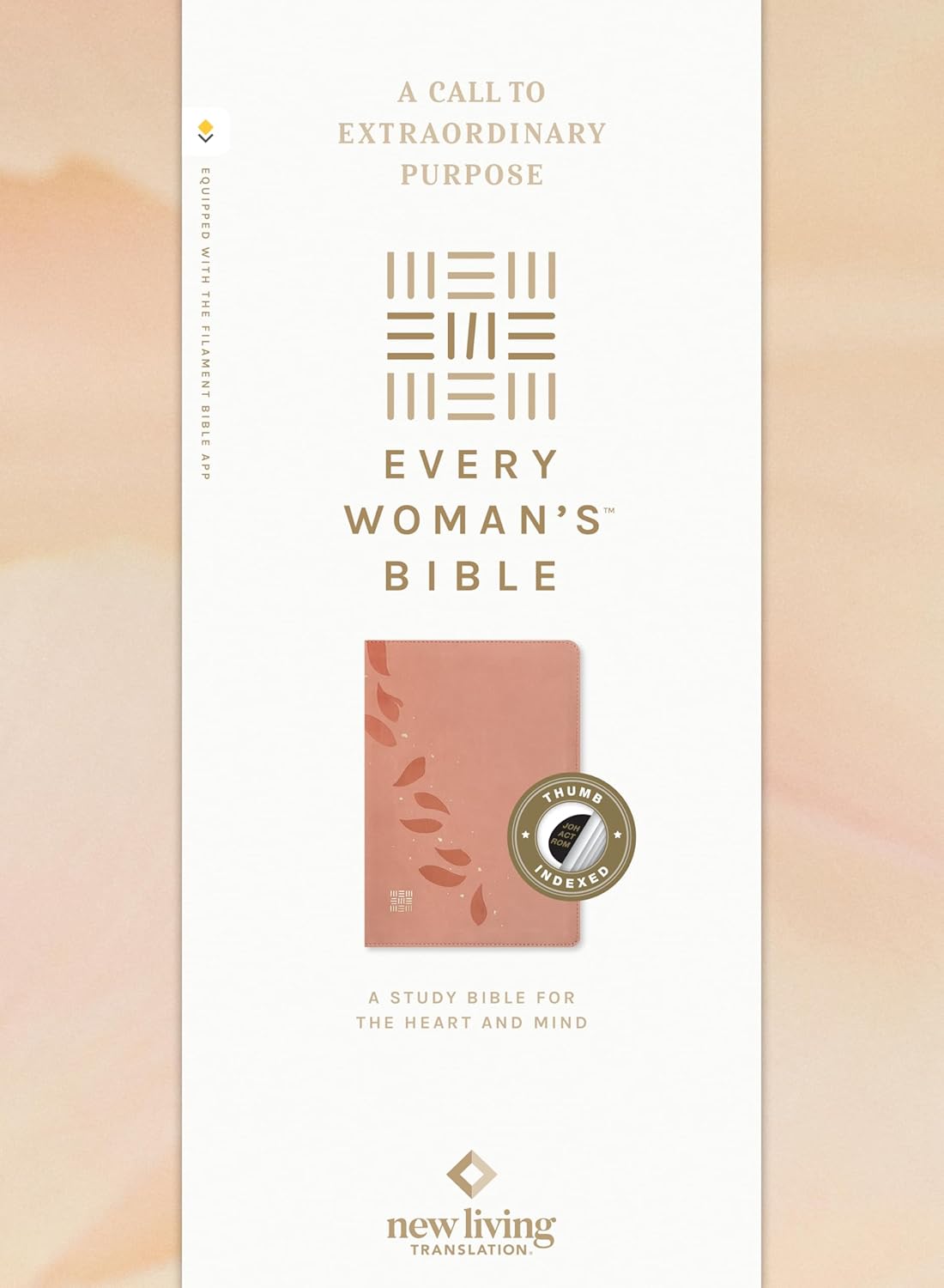 NLT Every Woman’s Bible, Filament Enabled (LeatherLike, Pink Petal, Red Letter, indexed)