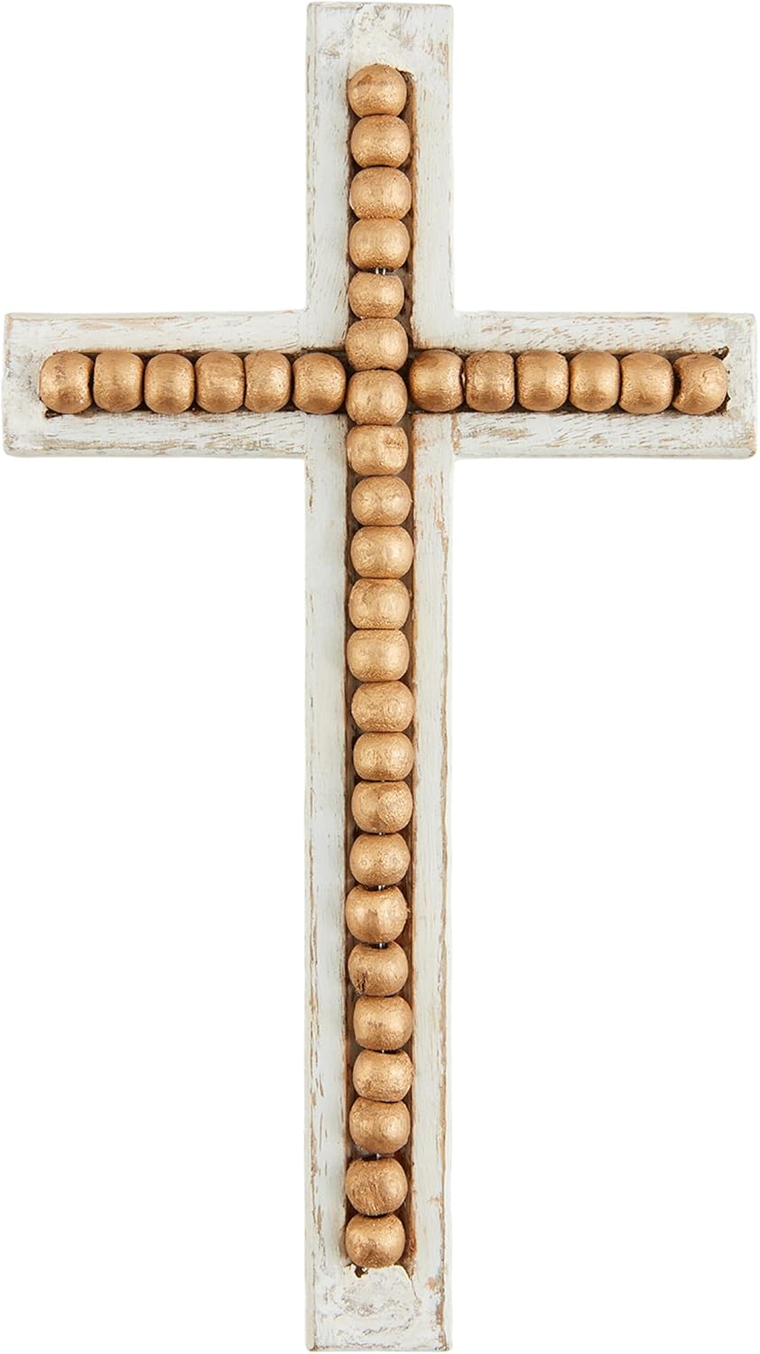Large Gold Beaded Cross Sitter