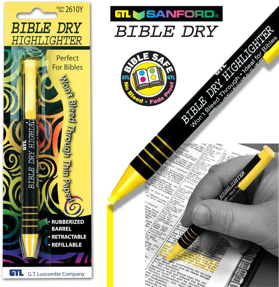 Bible Dry Highlighter - Yellow Carded