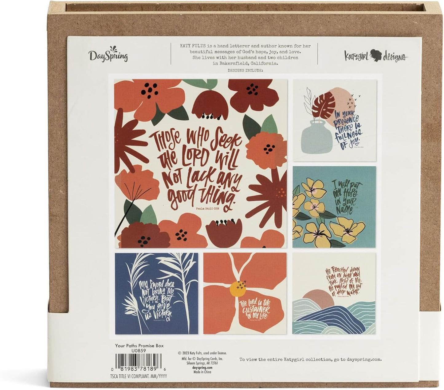KatyGirl - Your Paths - Encouragement Box with 26 Inspirational Cards, 8 x 8