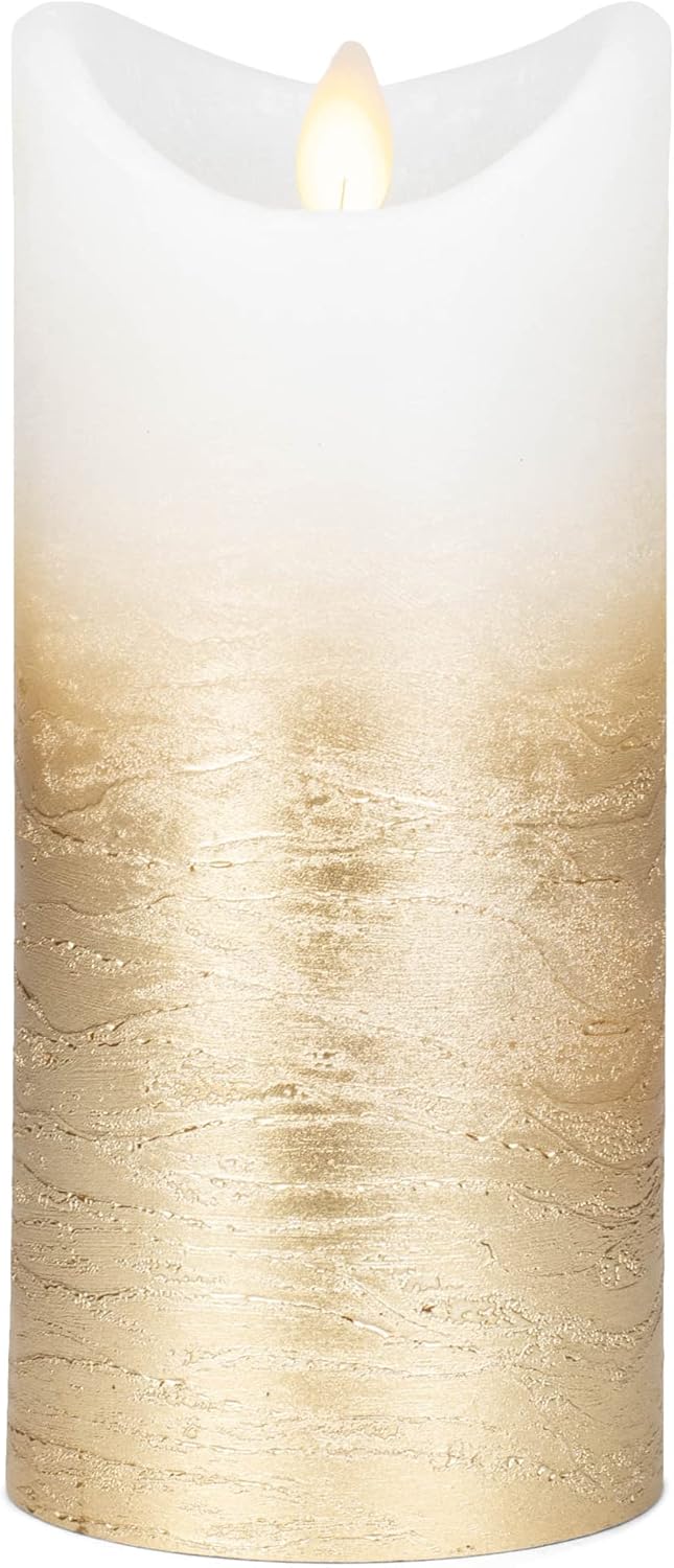 Ganz LED Champagne Ombre Wax Pillar, 7-inch Height