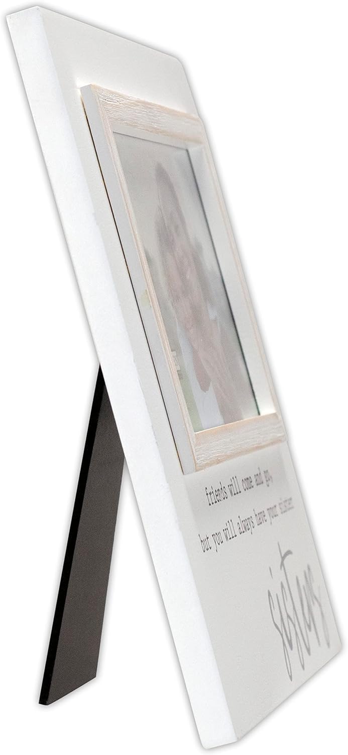 Sisters Rustic Whitewash Picture Frame, 4"x6"