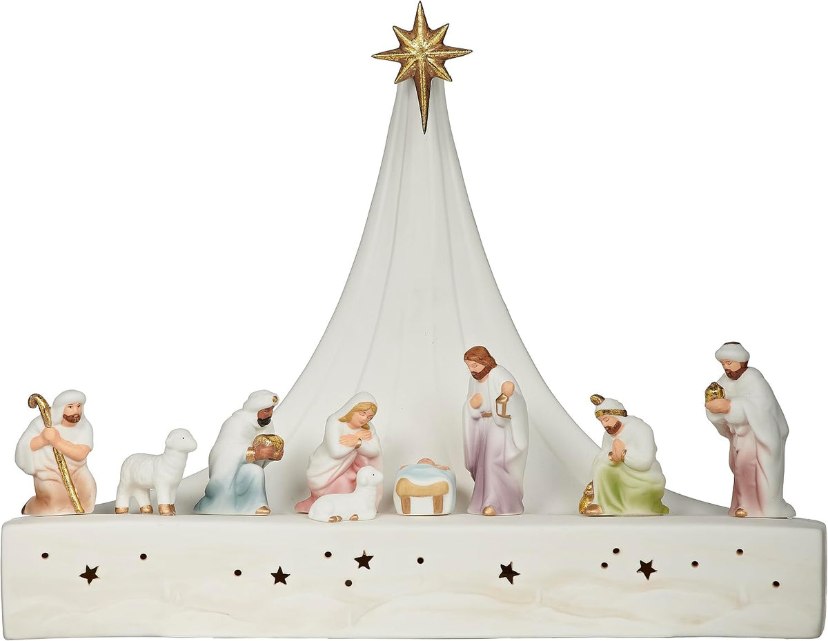 LED Nativity Scene with Star, 7.25"