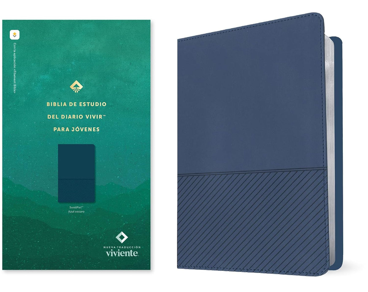Biblia de estudio del diario vivir para jóvenes NTV con Filament (SentiPiel, Azul oscuro, Letra Roja) (Spanish Edition)