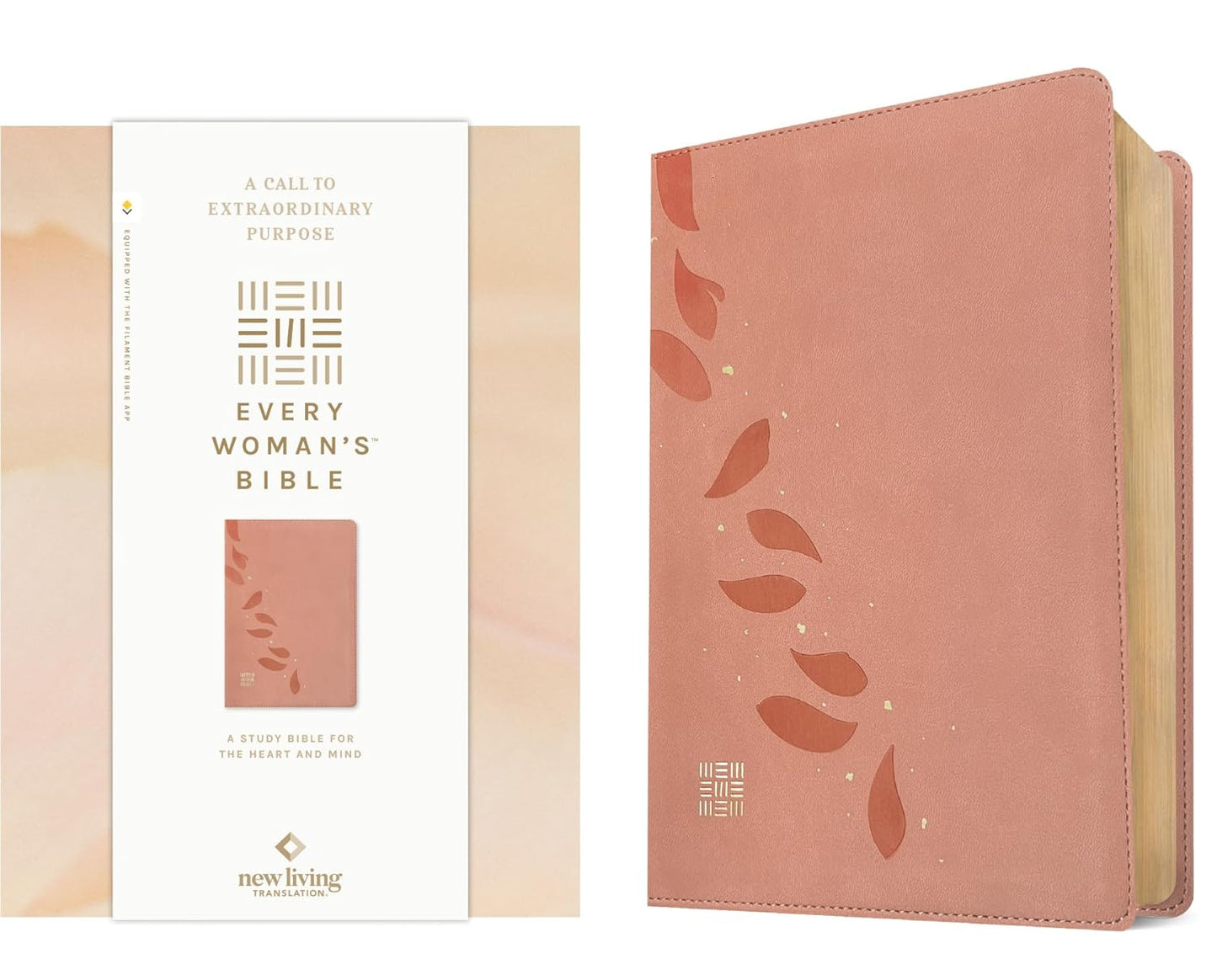 NLT Every Woman’s Bible, Filament Enabled (LeatherLike, Pink Petal, Red Letter)