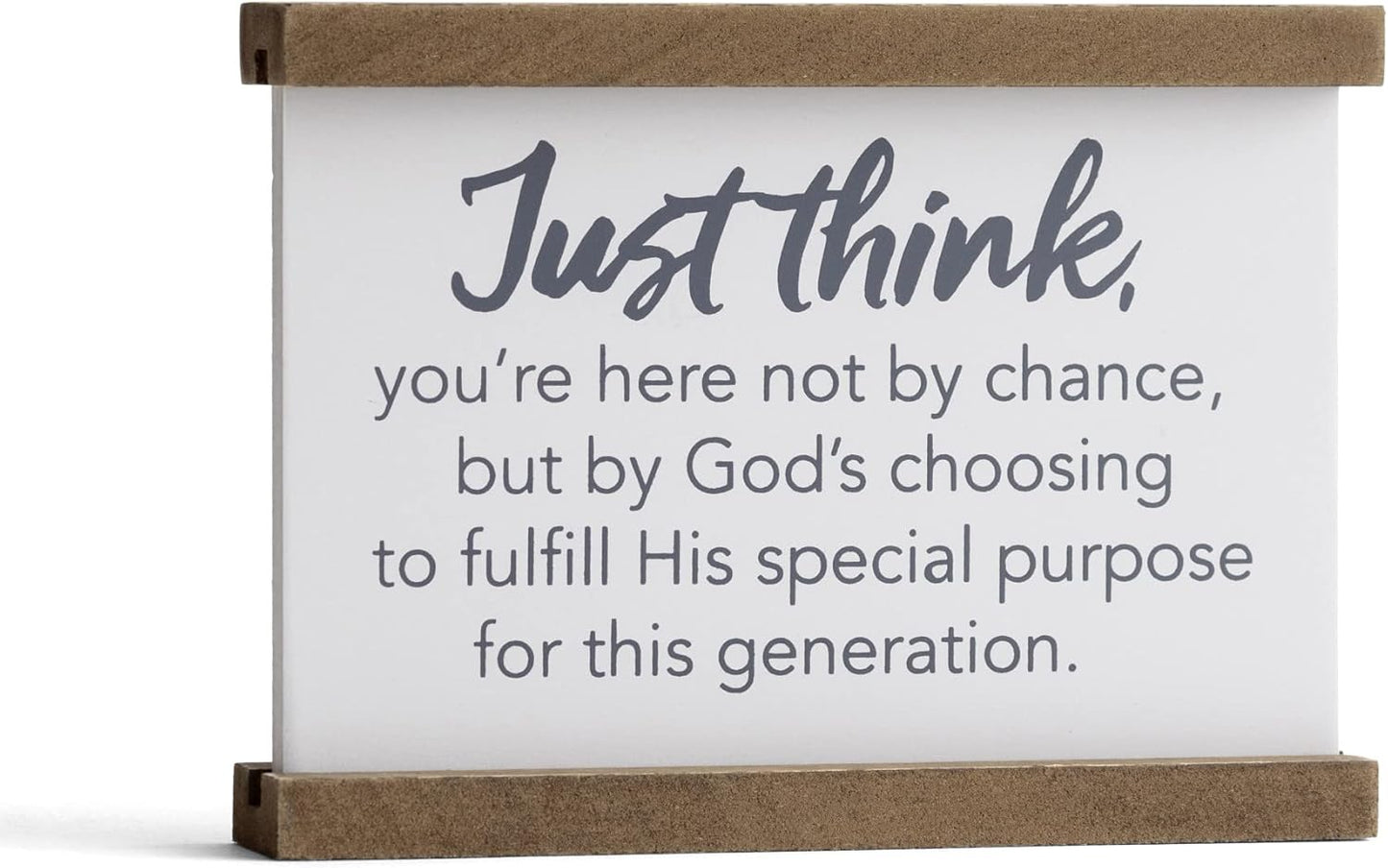 Just Think Inspirational Decorative Tabletop Plaque, White