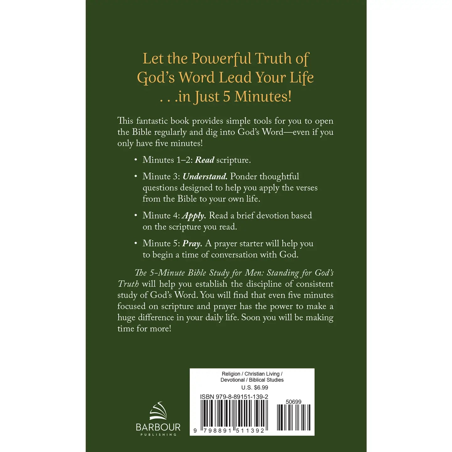 The 5-Minute Bible Study For Men: Standing For God's Truth