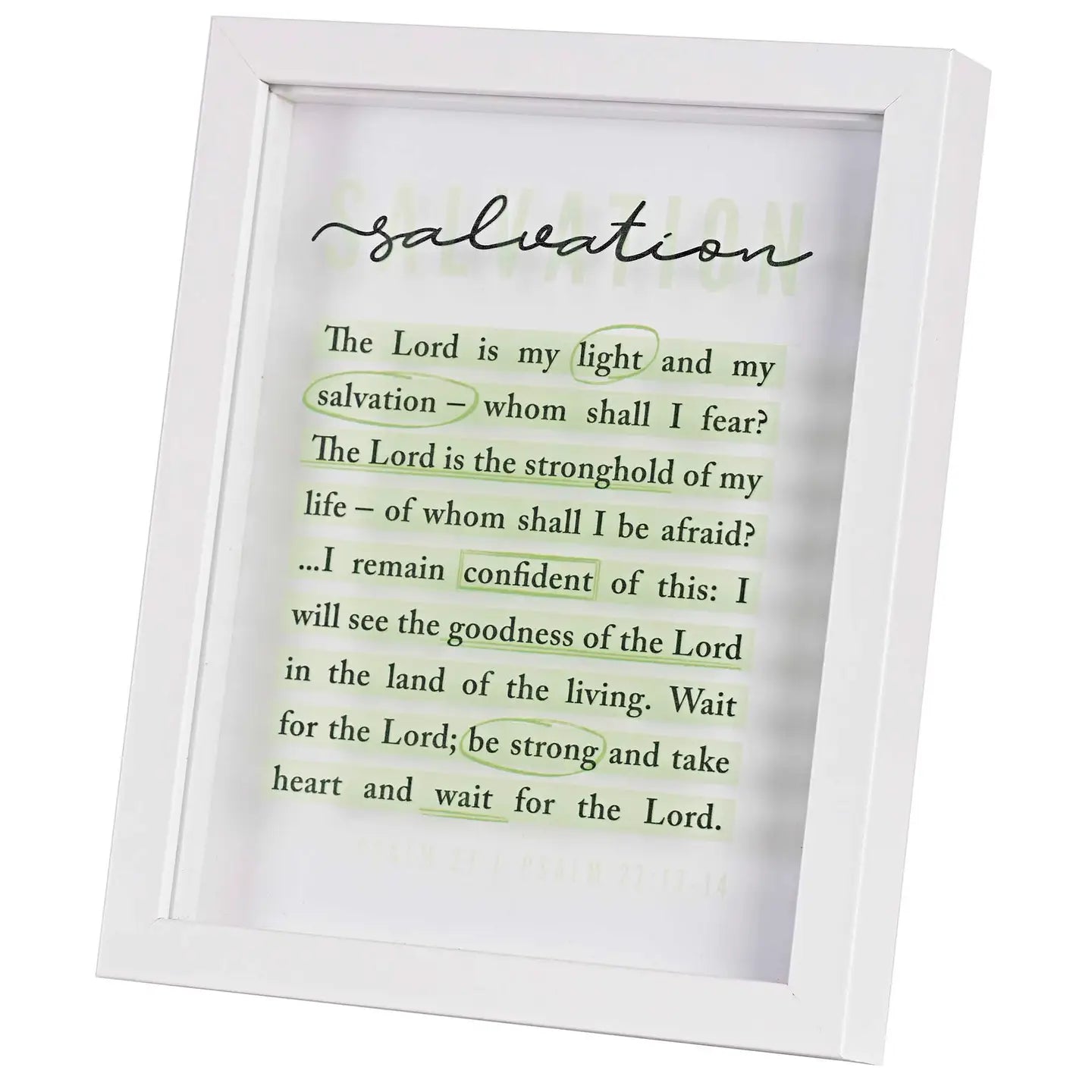 Framed Art Salvation Ps. 27:1,13-14