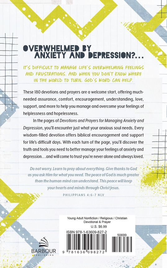 Devotions and Prayers For Managing Anxiety and Depression (Teen Boys)