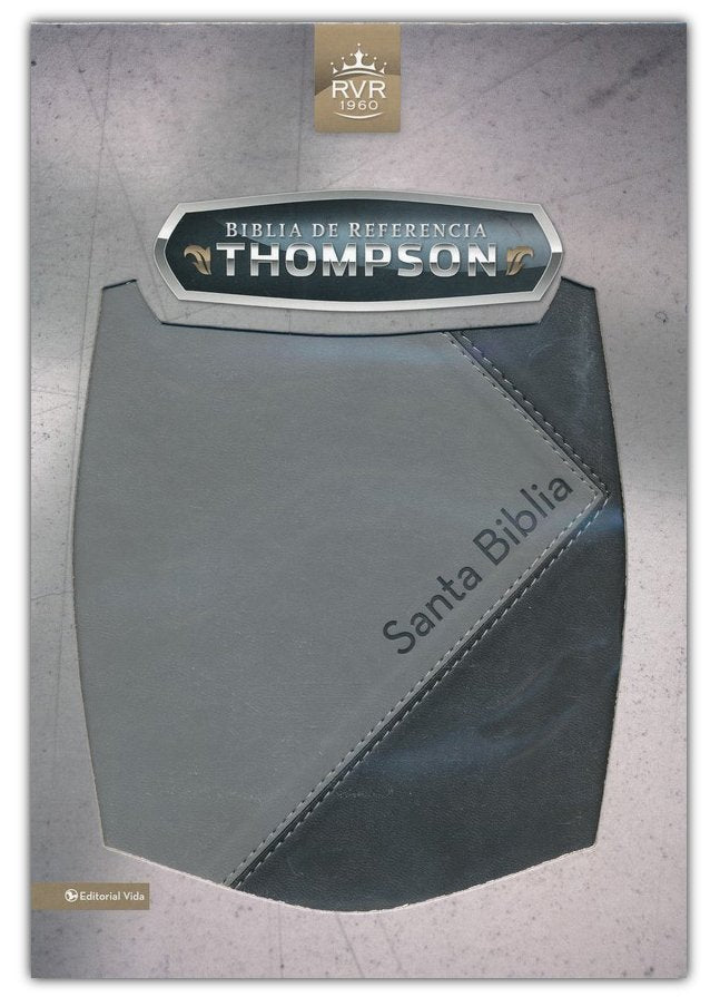 Biblia de referencia Thompson RVR 1960 con Indice, Italian Duo-Tone, Black/ Gray, With Thumb Index