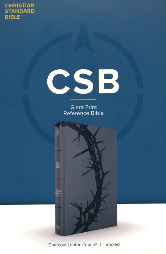 CSB Giant Print Reference Bible-Charcoal Leathertouch Indexed