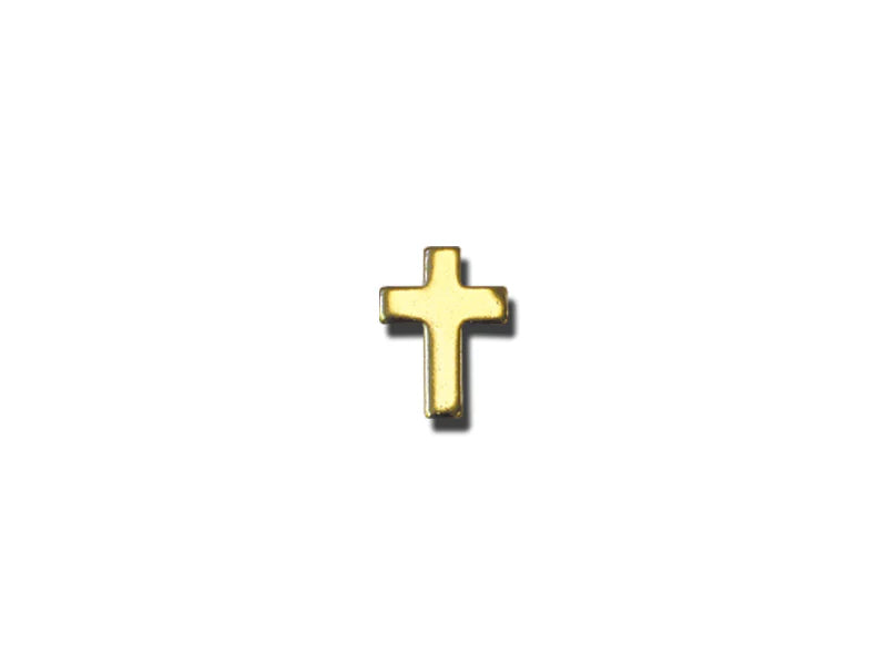 Cross Lapel Pin, Gold, 1/2In