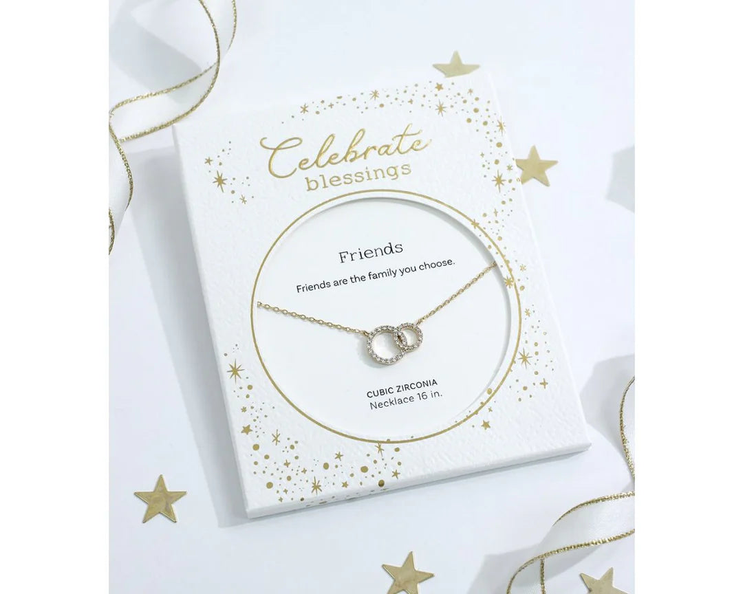 Celebrate Blessings Friends Necklace Gold Circles