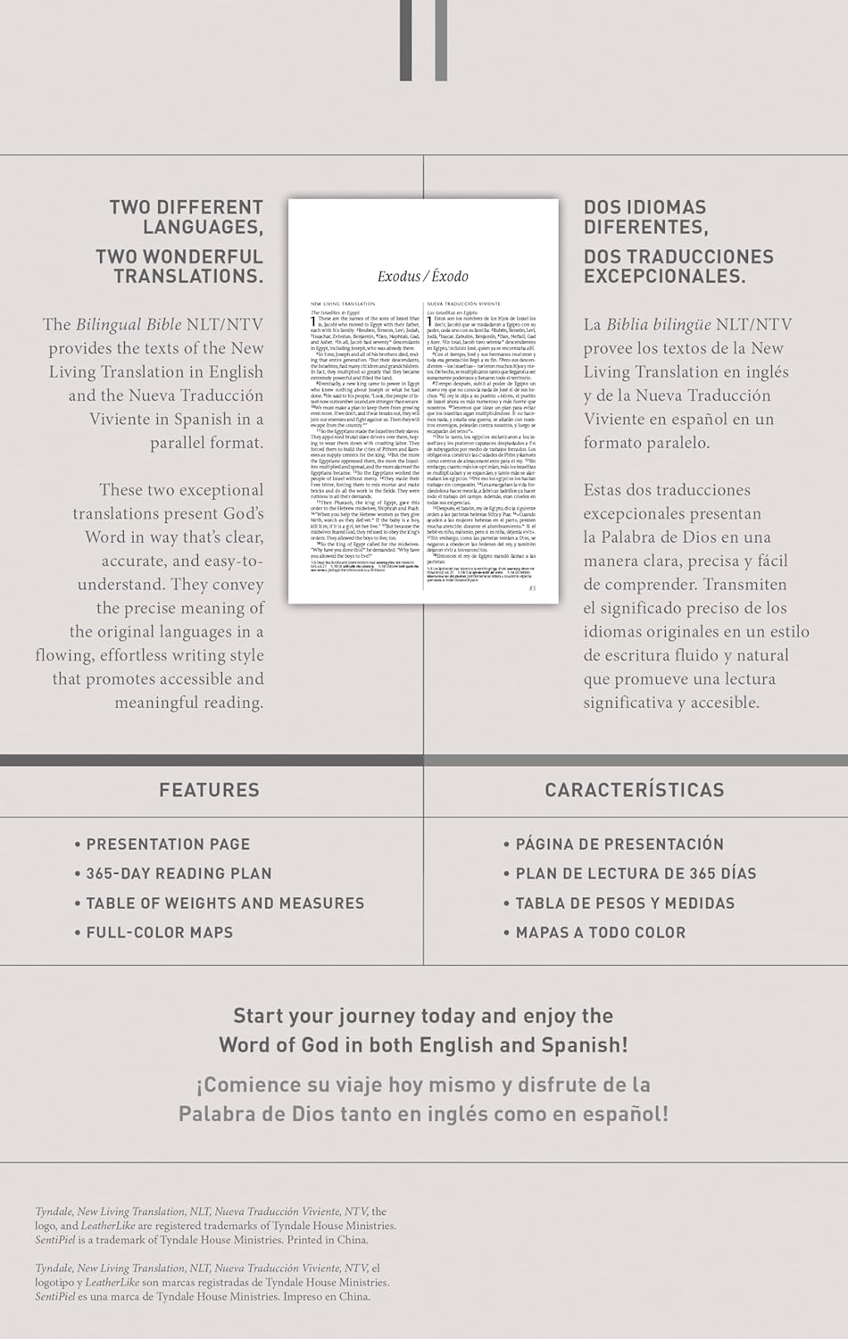 Bilingual Bible / Biblia bilingüe NLT/NTV (LeatherLike, Black)