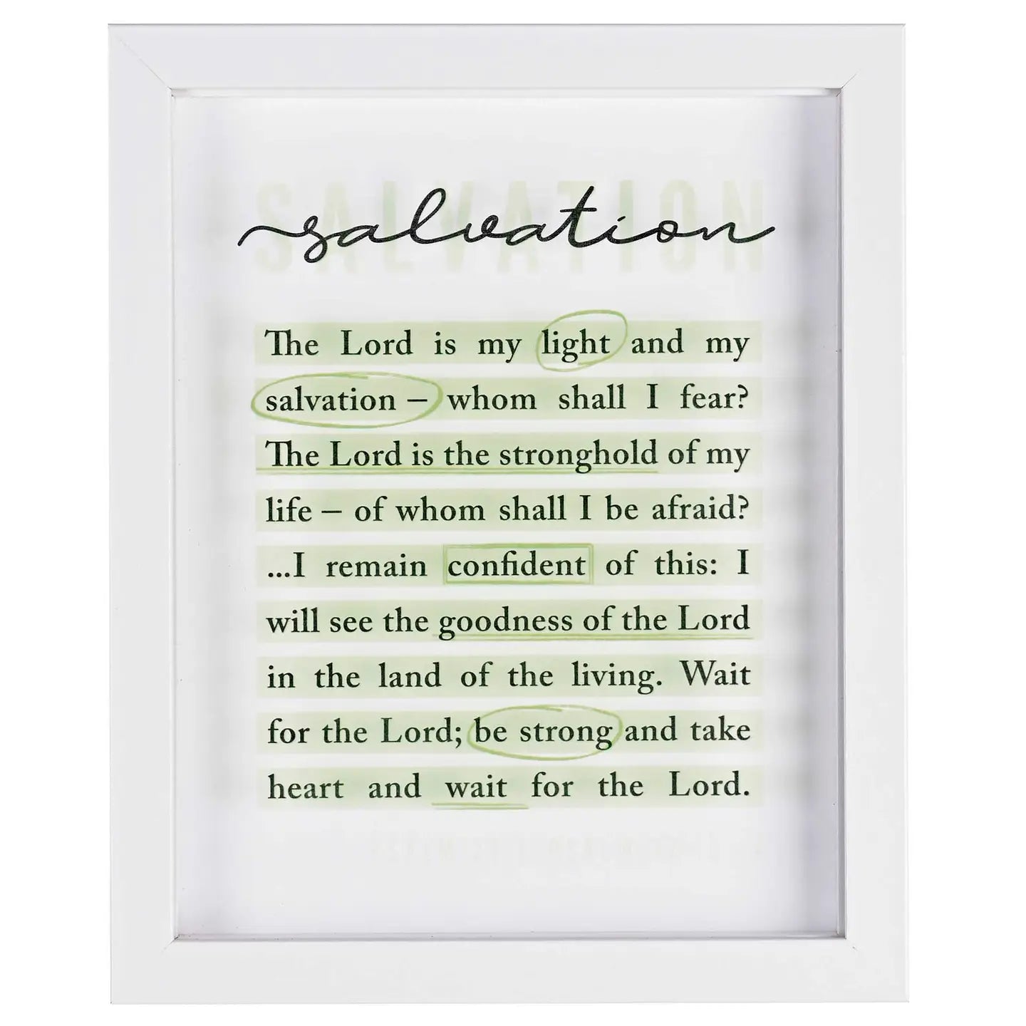 Framed Art Salvation Ps. 27:1,13-14