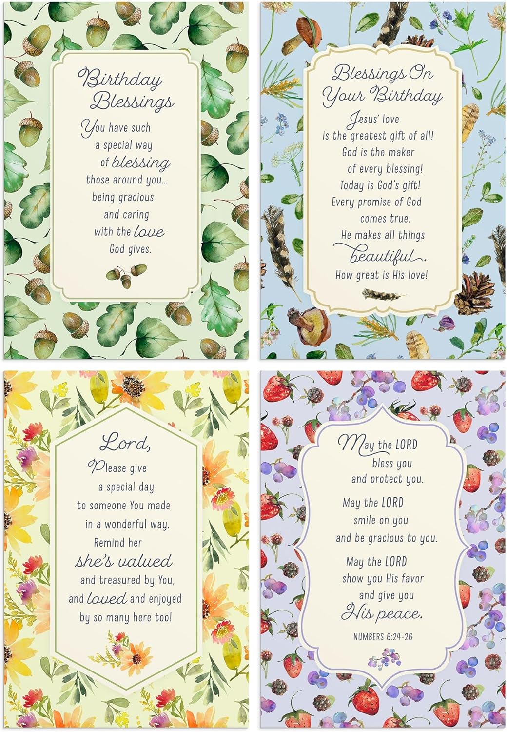 Birthday Blessings - 12 Birthday Boxed Cards & Envelopes