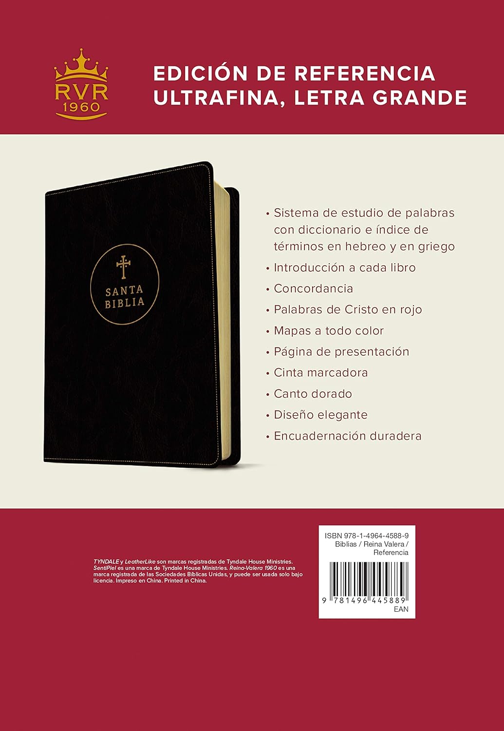 Santa Biblia RVR60, Edición de referencia ultrafina, letra grande black