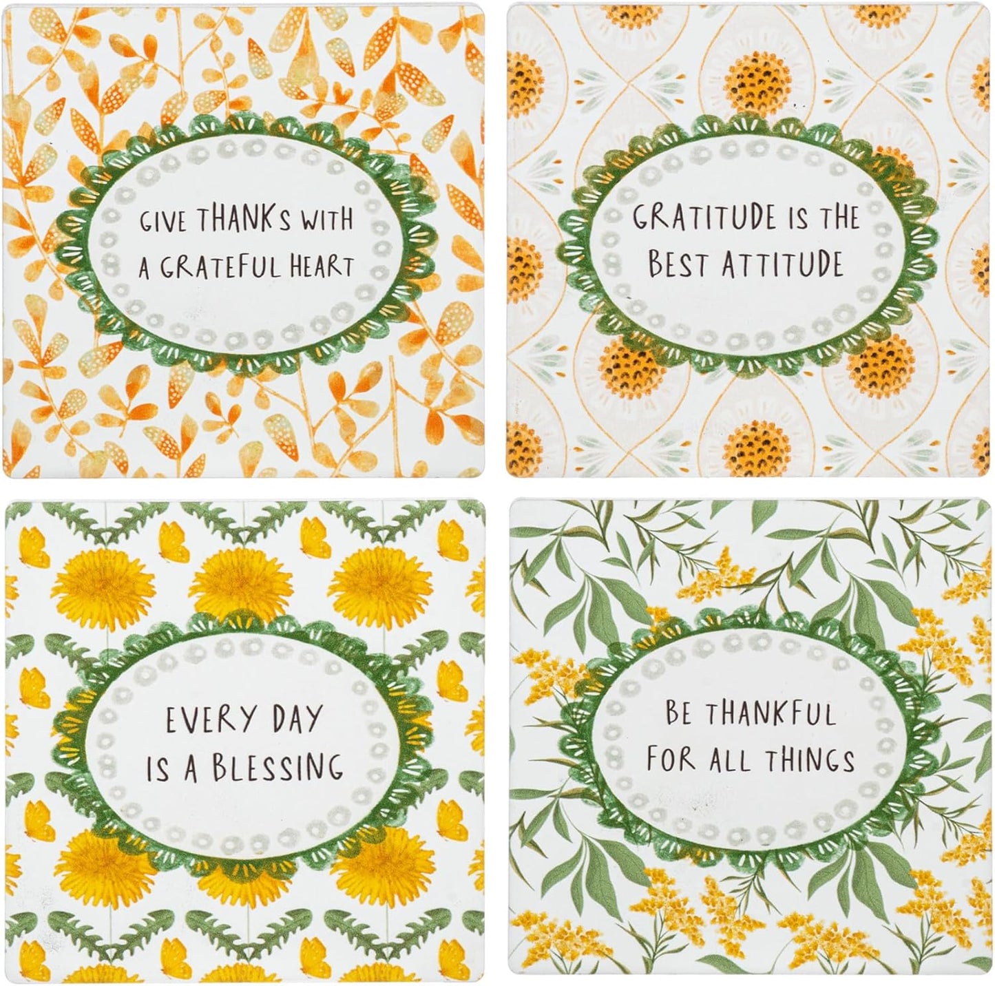 Botanical Thankful Coaster Set