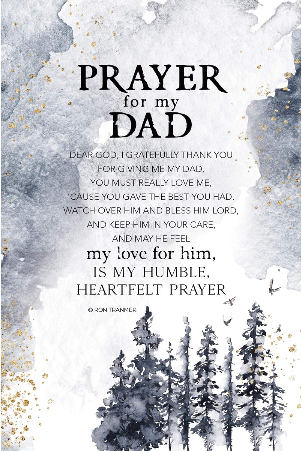 Prayer for my Dad Wood Plaque - 6 inch x 9 inch
