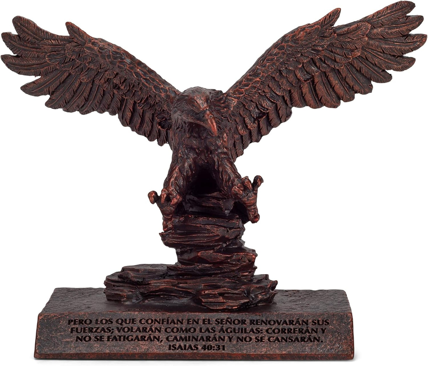 Eagle Sculpture Brown 7 x 4 Cast Stone Collectible Figurine