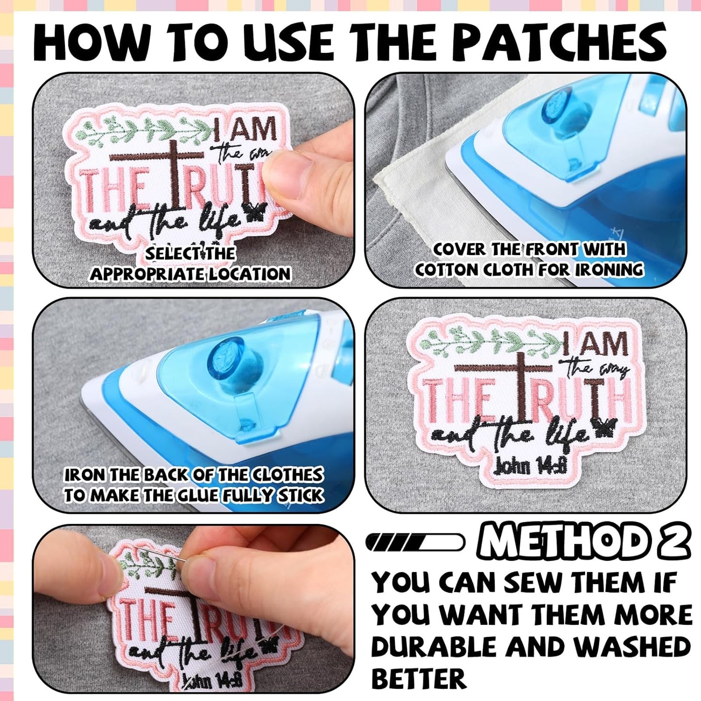 Christian Iron On Patches