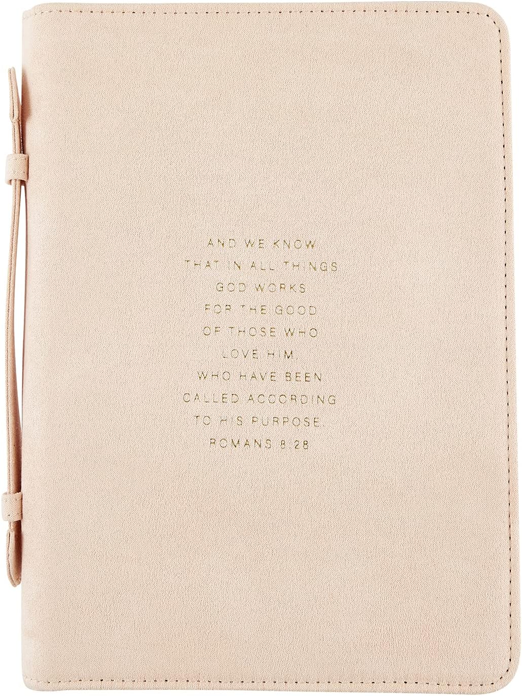 Simply Faith Bible Cover, Peach, Romans 8:28
