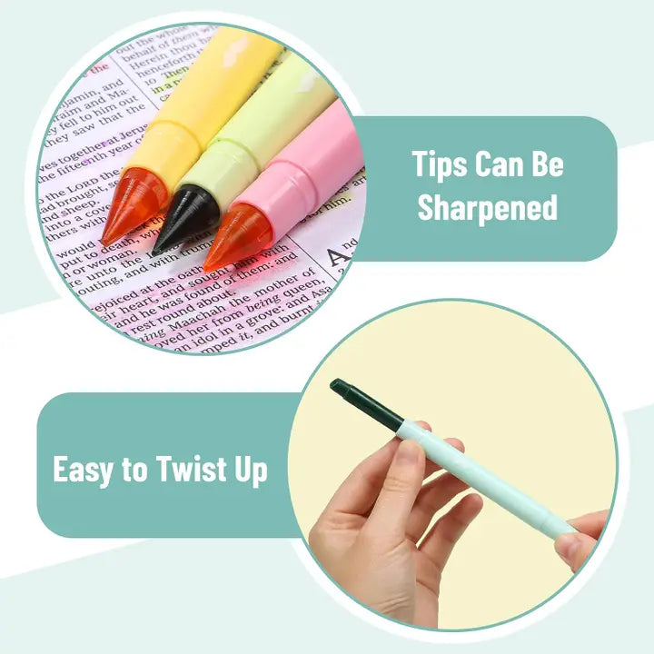 Gel Highlighters, 8 Pack, No-Bleed, Twist-Up Design, Sharpenable Tips, Smooth Glide, Perfect For Bible Pages