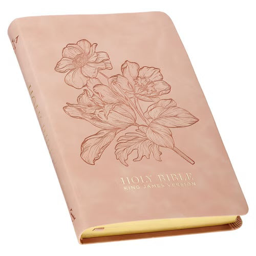 Dusty Pink Floral Faux Leather King James Version Gift Edition Bible