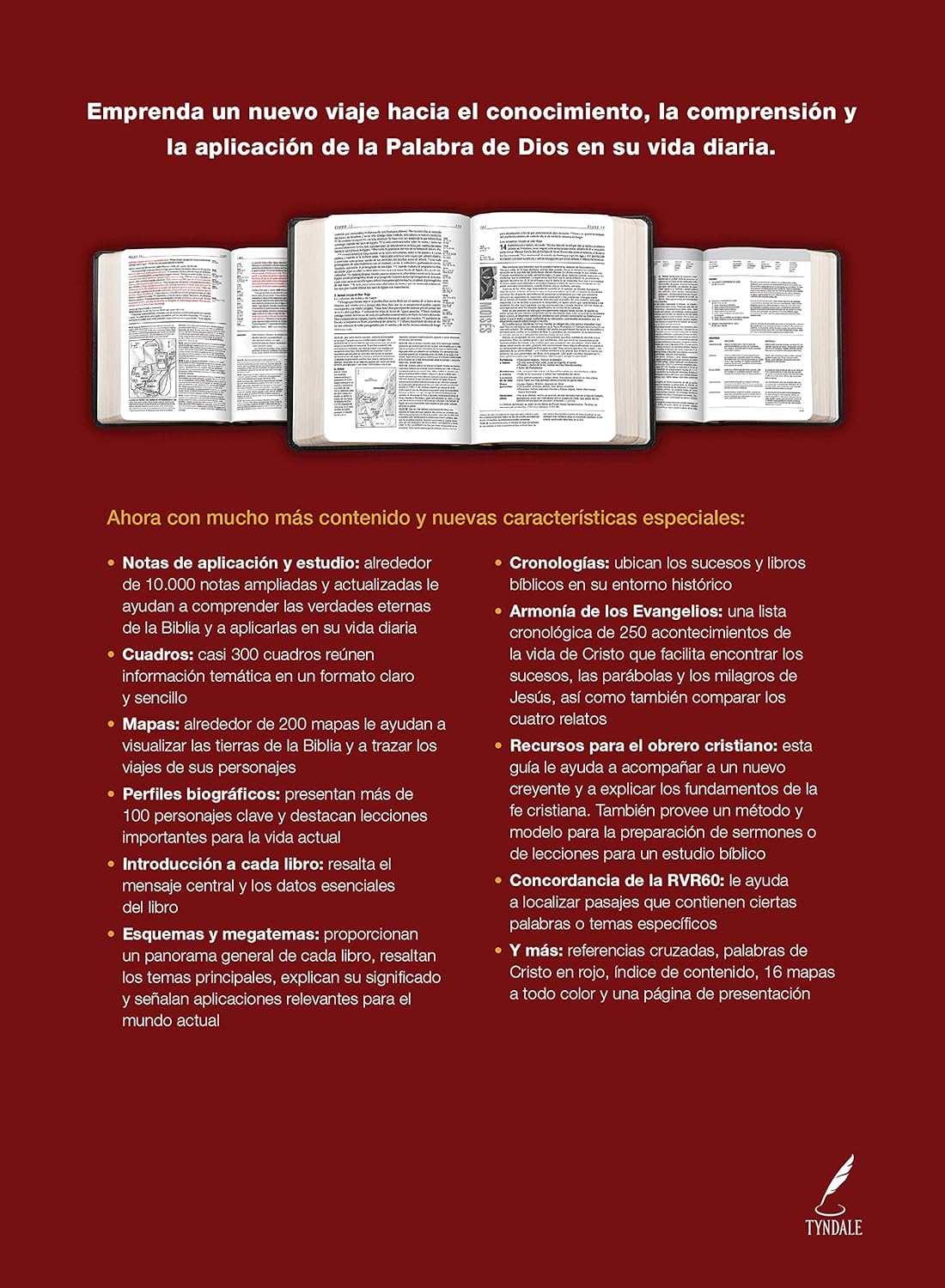 Biblia de estudio del diario vivir RVR60 (SentiPiel, Negro/Ónice, Letra Roja) (Spanish Edition)