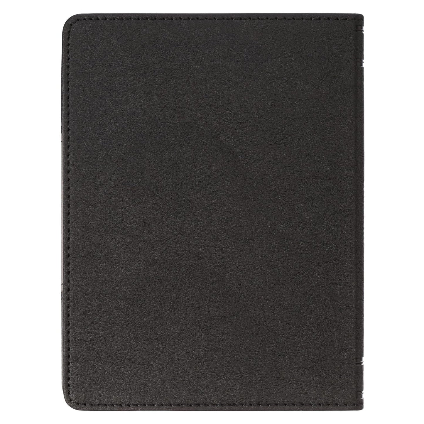 Be Strong and Courageous Black and Gray Faux Leather Handy-sized Journal - Joshua 1:9