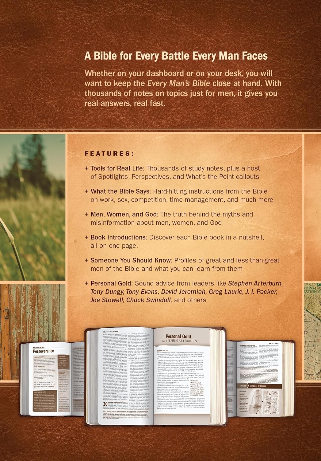 Every Man's Bible NIV, Deluxe Journeyman Edition (LeatherLike, Tan)