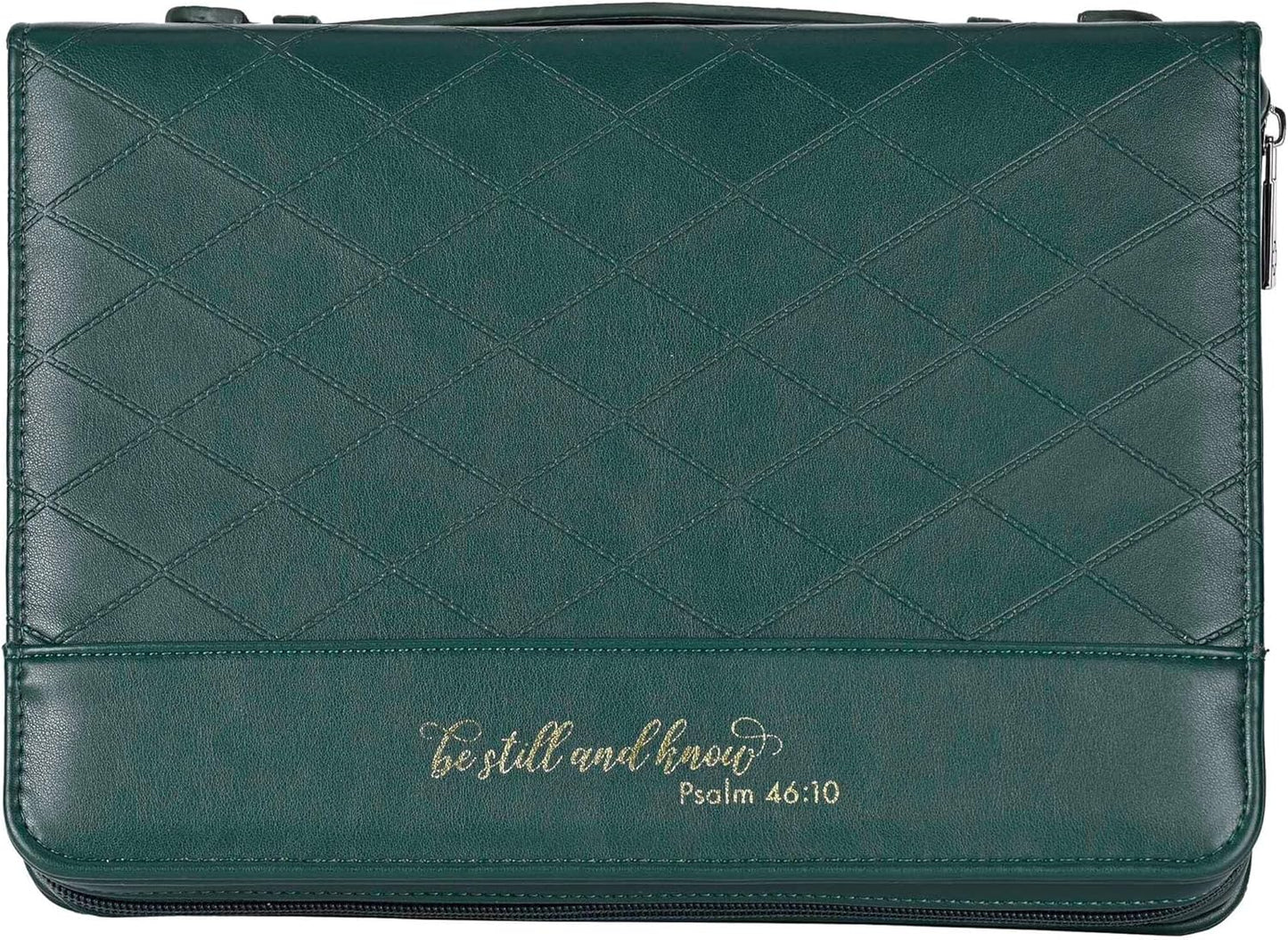 Bible Case Quilted Be Still Green Large