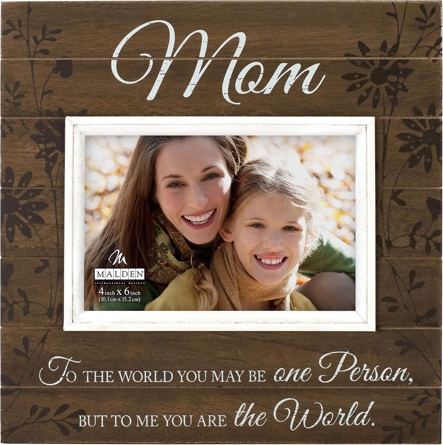Mom Walnut Distressed Picture Frame, 4"x6