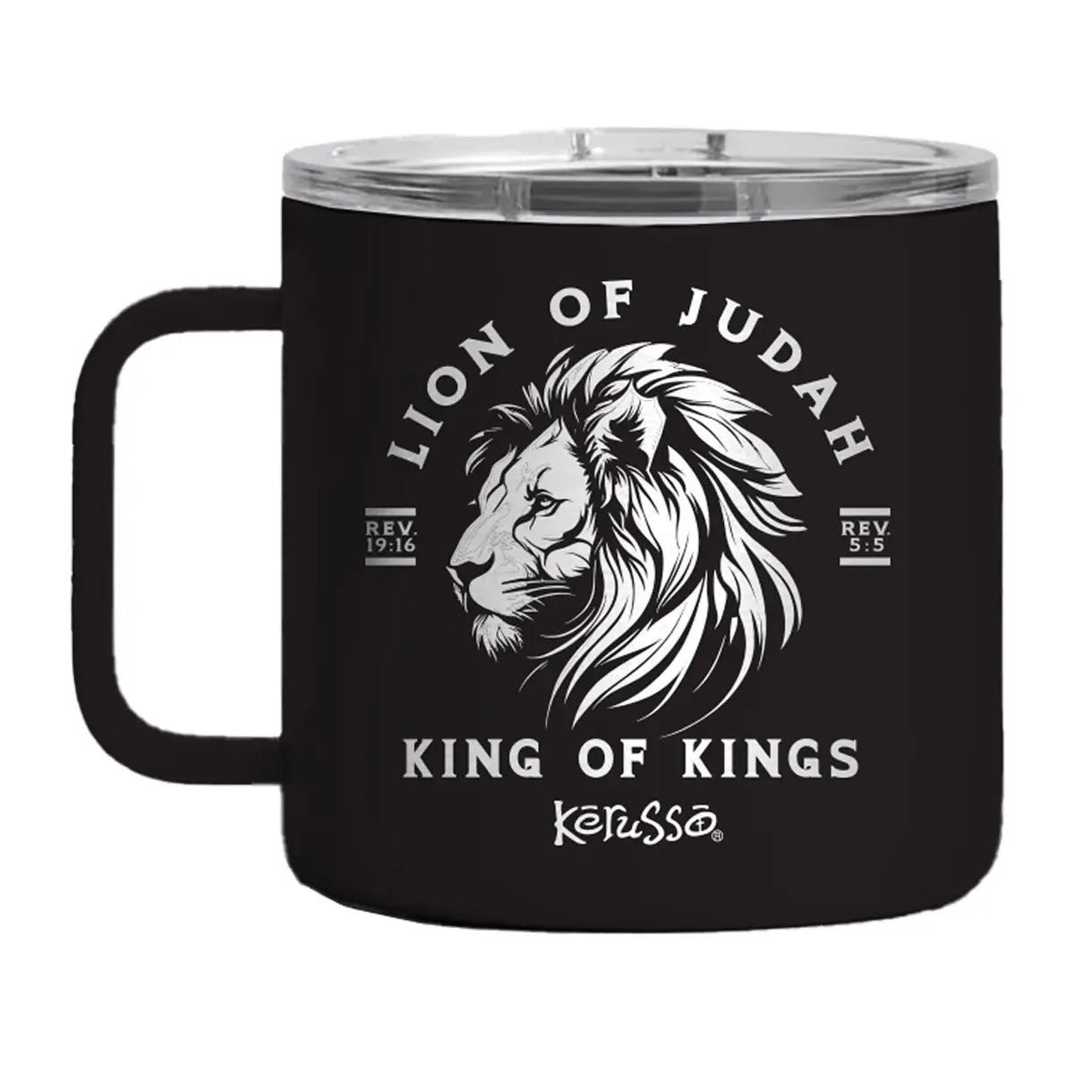 Kerusso 14 oz Stainless Steel Mug with Handle Lion of Judah