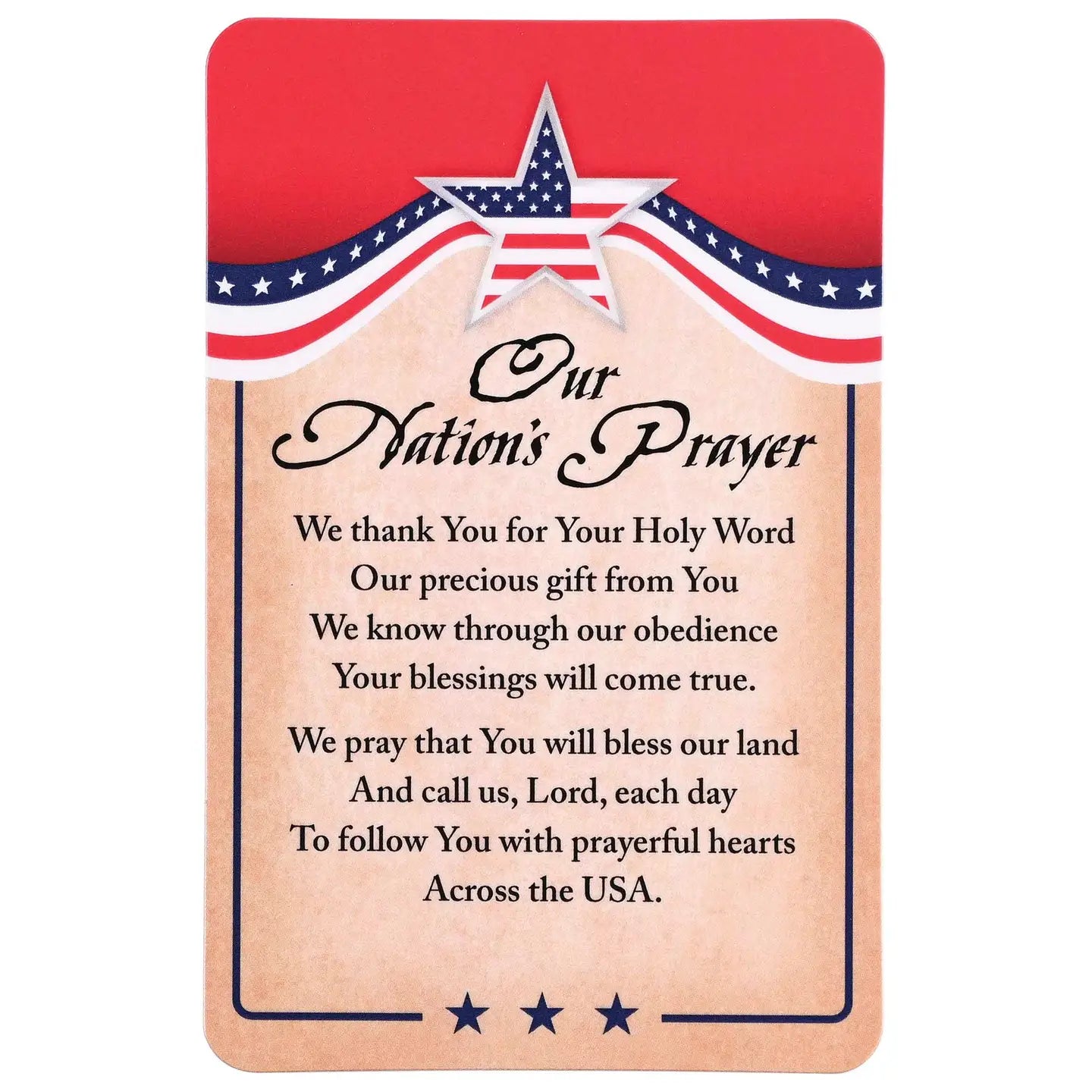 Patriotic Our Nations Prayer Pocketcard
