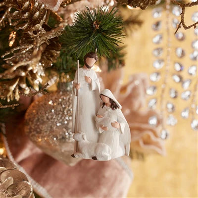 Holy Family Ornament 4"H Resin