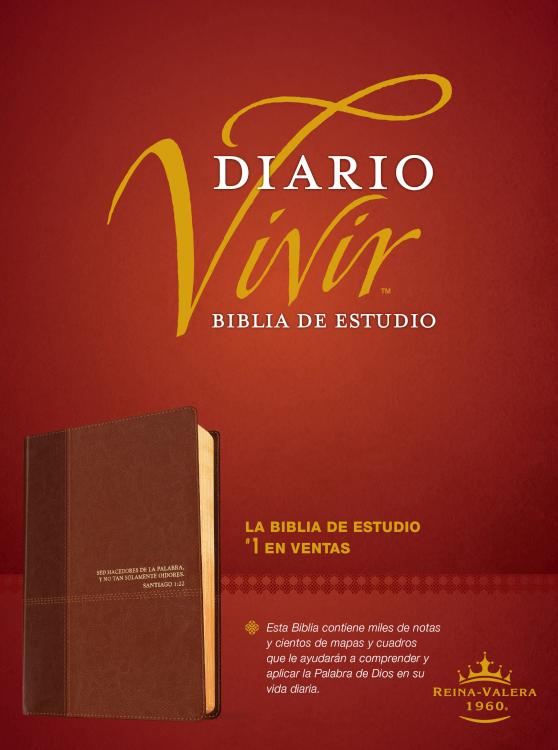 Biblia de estudio del diario vivir RVR60 (SentiPiel, Café/Café claro, Letra Roja) (Spanish Edition) - Hardcover