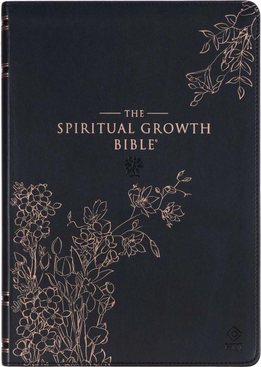 Midnight Blue Faux Leather Spiritual Growth Bible