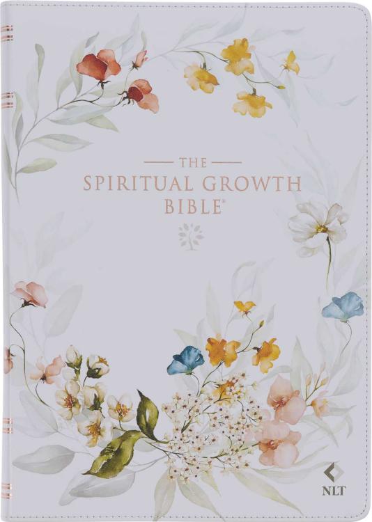 Cream-colored Floral Faux Leather Spiritual Growth Bible