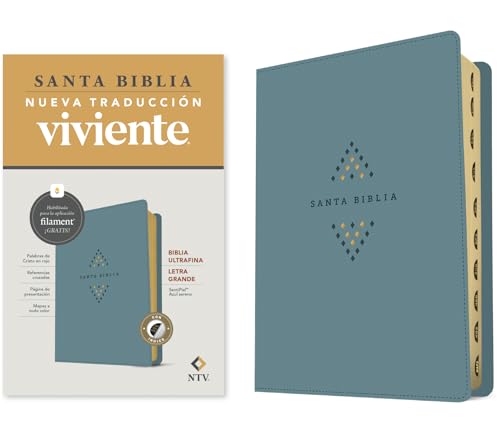 Biblia ultrafina NTV, letra grande con Filament (SentiPiel, Azul sereno, Índice, Letra Roja) (Spanish Edition)
