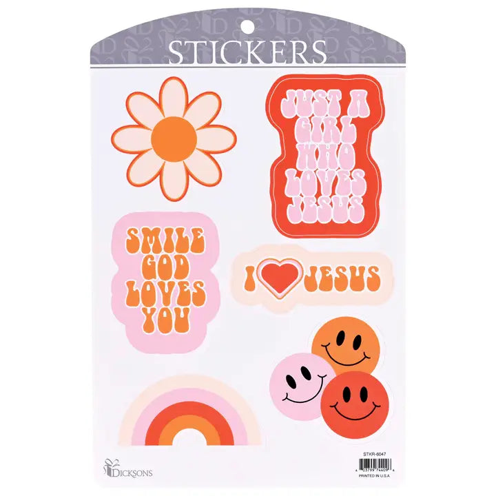 Sticker Retro Smile God Loves You