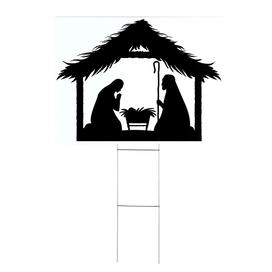 Yard Sign Holy Family Silhouette