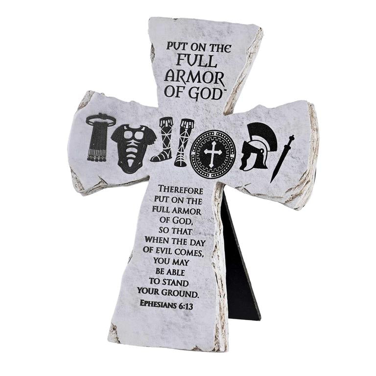 TABLETOP CROSS FULL ARMOR OF GOD 7H