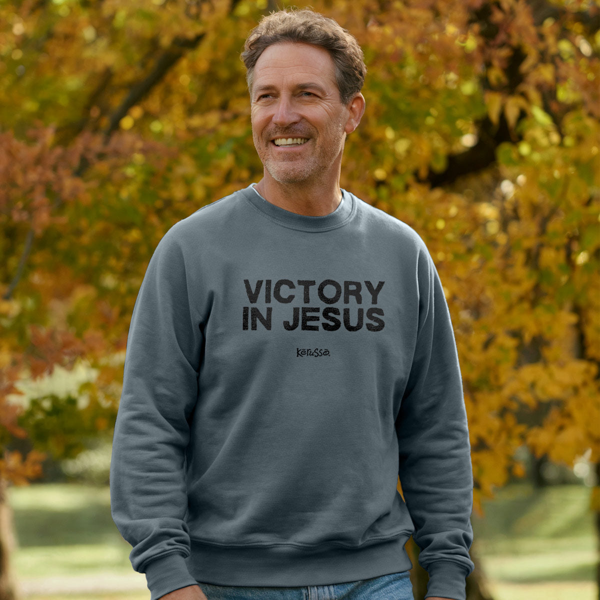 Mens Sweatshirt- Victory In Jesus