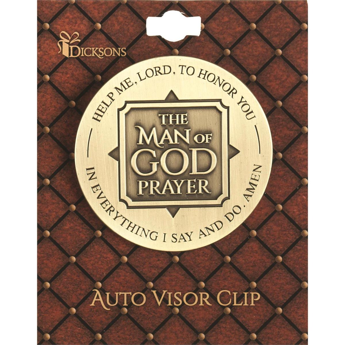 VISOR CLIP MAN OF GOD PRAYER MTL 2"