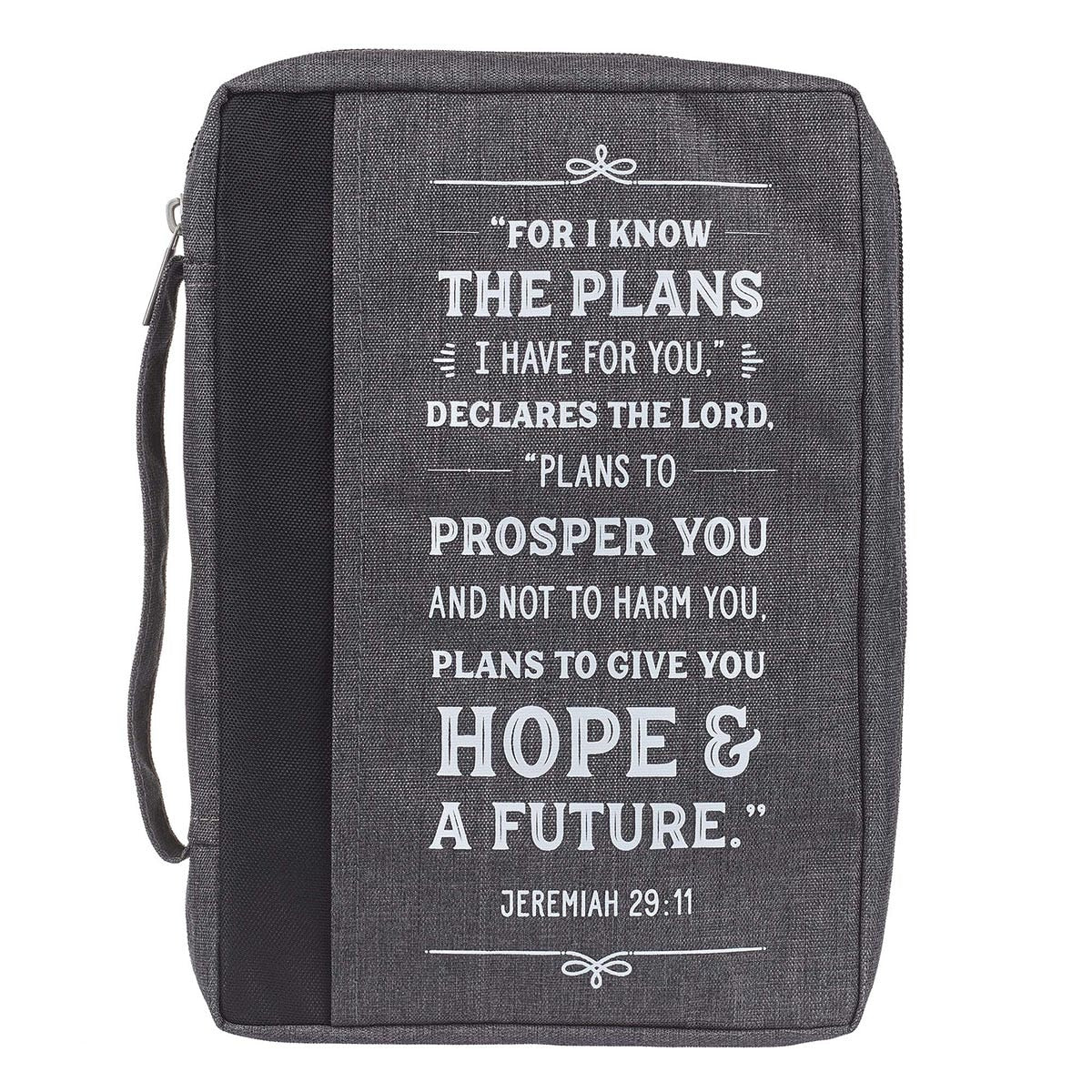 Bible Cover Value Gray/Black I Know the Plans Jer. 29:11 Large