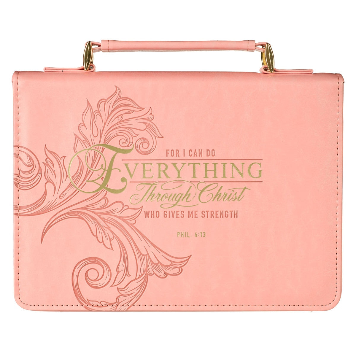 Bible Cover Fashion Pink Everything Through Christ Phil. 4:13 Large