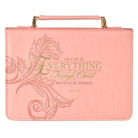 Bible Cover Fashion Pink Everything Through Christ Phil. 4:13 Large