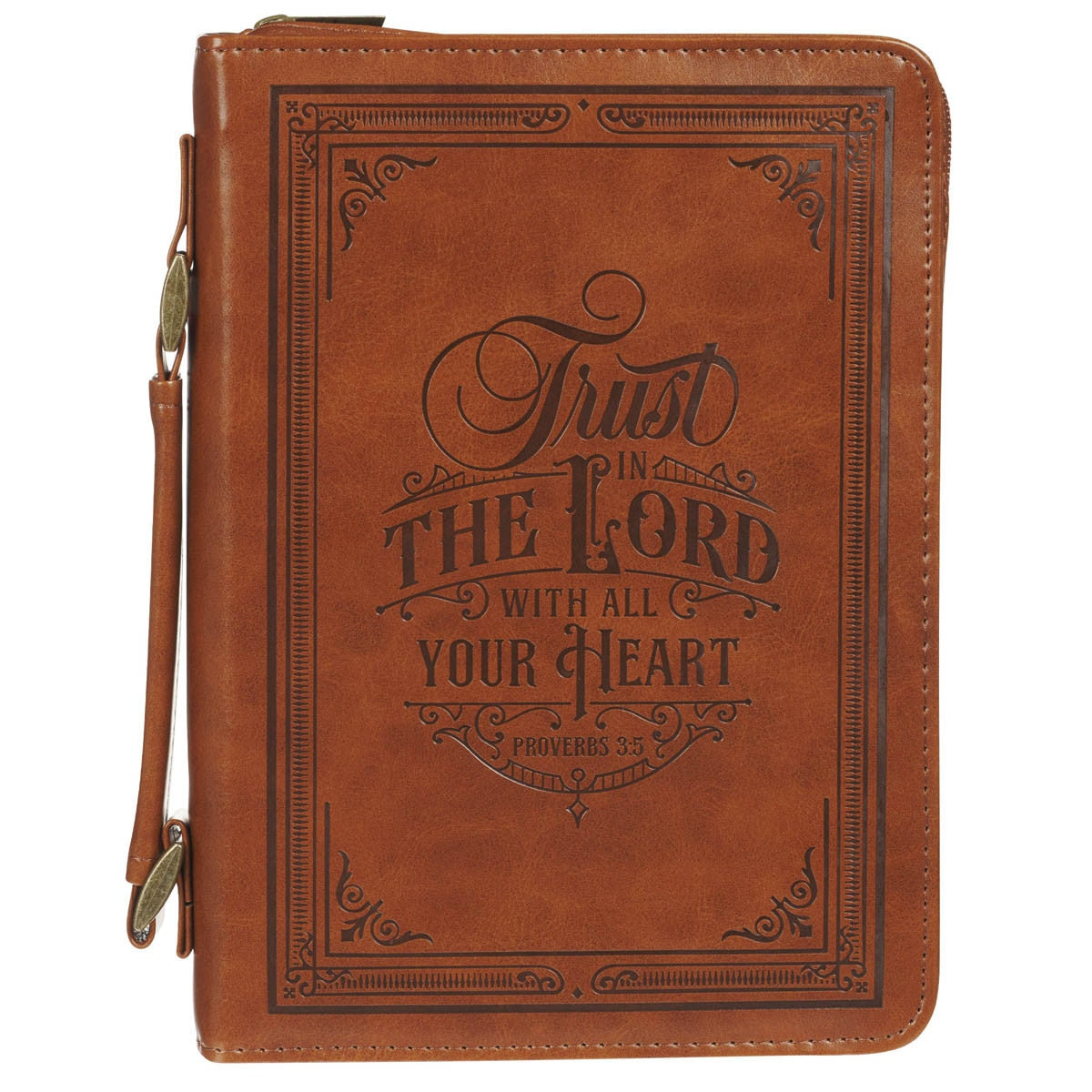 Bible Cover Classic Brown Trust in the Lord Prov. 3:5 Large
